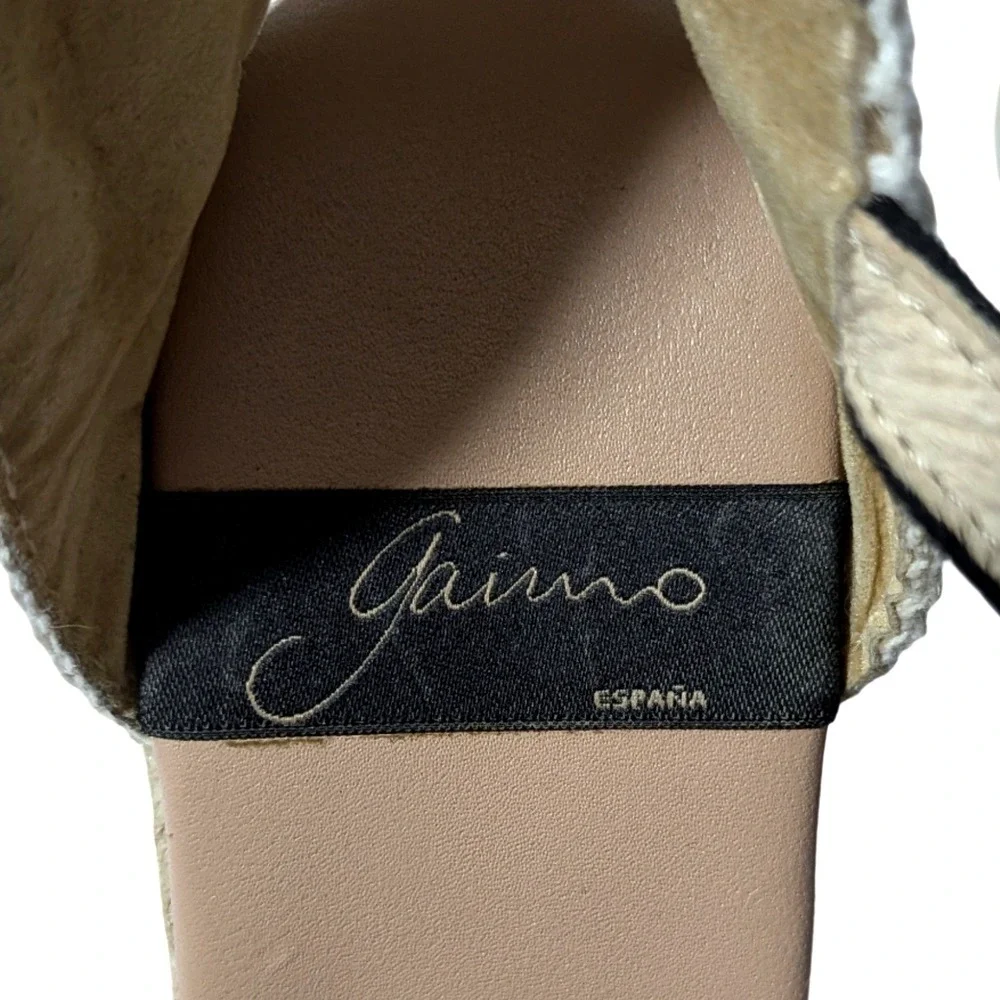 Gaimo Black Global Espadrille Wedge Suede Sandal Ankle Strap Boho Sz 40 US 9/9.5